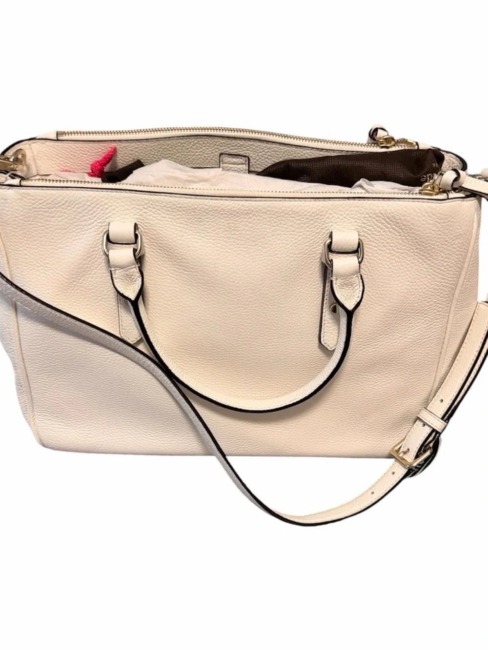 NWOT Kate spade Cream Mulberry Leather Satchel & Kate Spade navy & cream wallet